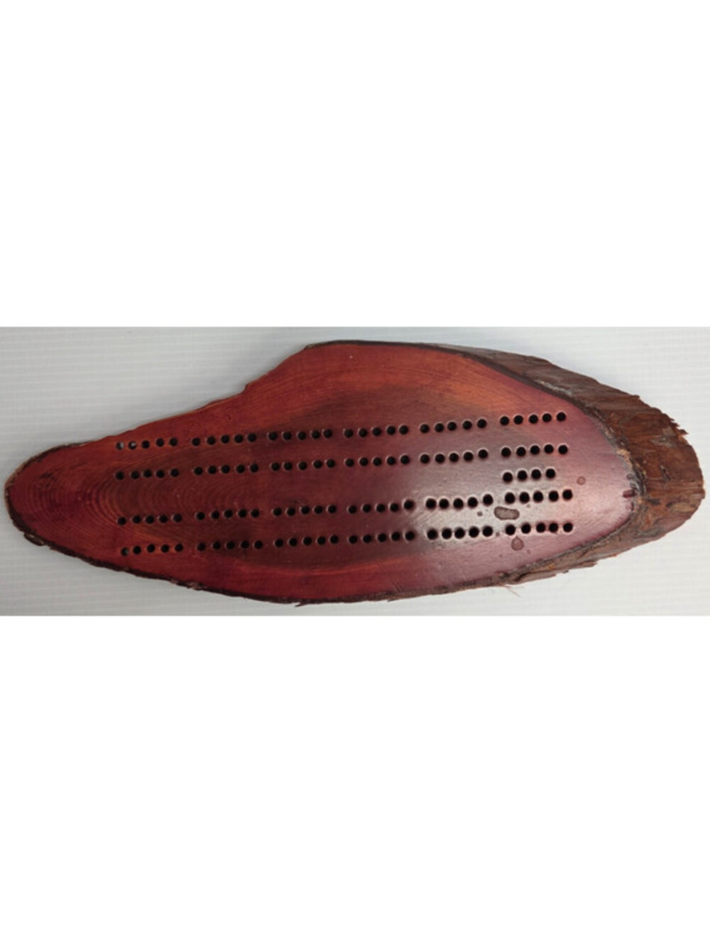 Vintage California Redwood Cribbage Board Live Edge Wood 11" Travel Game Decor